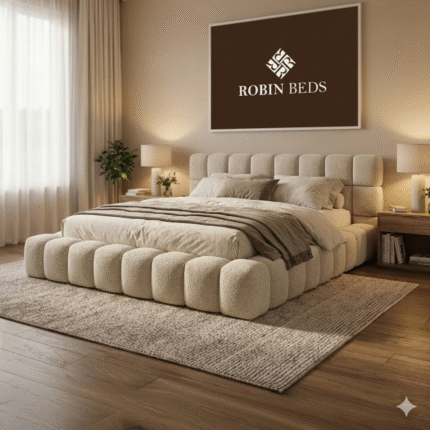 Luxury Bouclé Bubble Bed Frame – Modern Upholstered Designer Bed | Robin Beds UK
