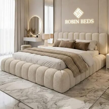 Luxury Bouclé Bubble Bed Frame – Modern Upholstered Designer Bed | Robin Beds UK