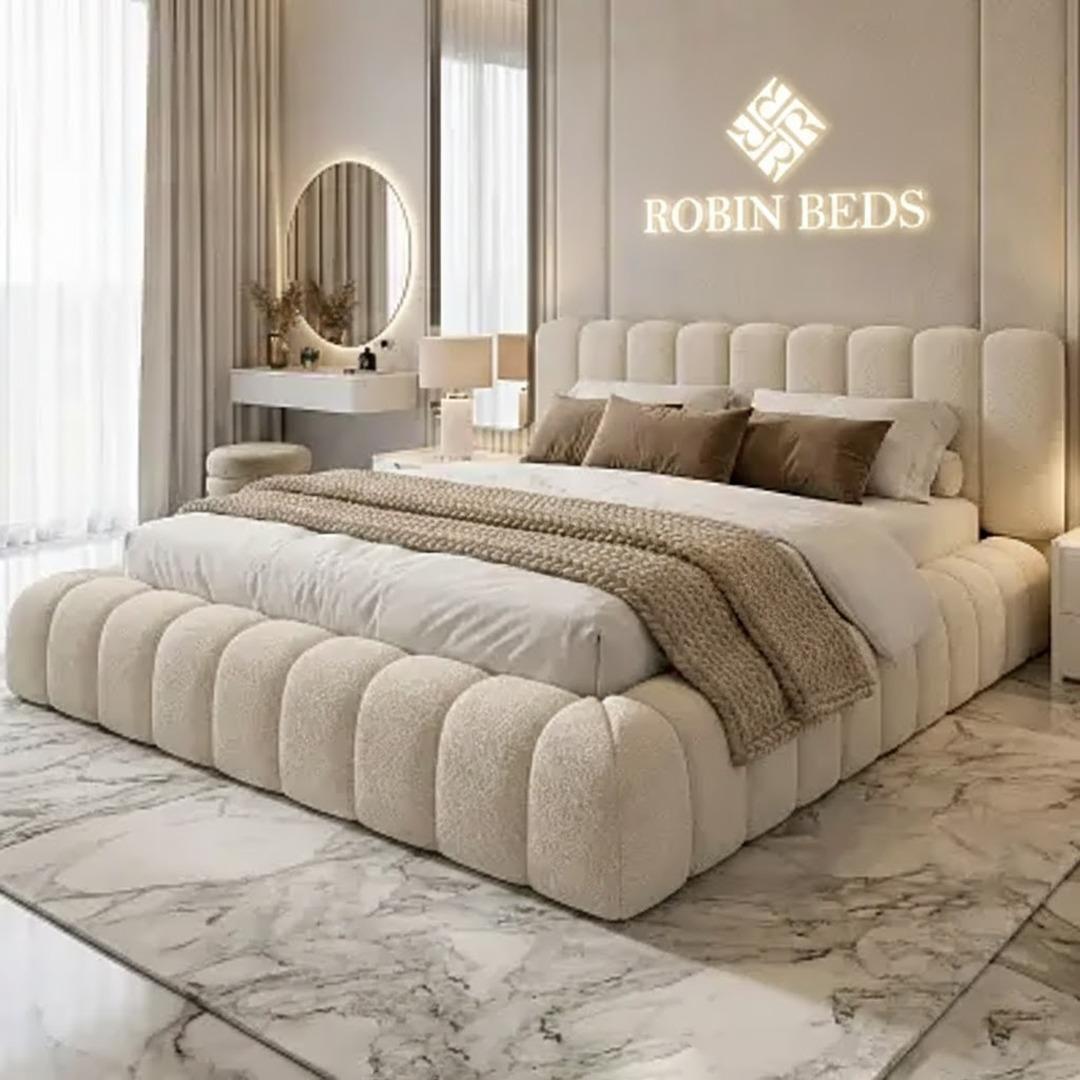 Luxury Bouclé Bubble Bed Frame – Modern Upholstered Designer Bed | Robin Beds UK