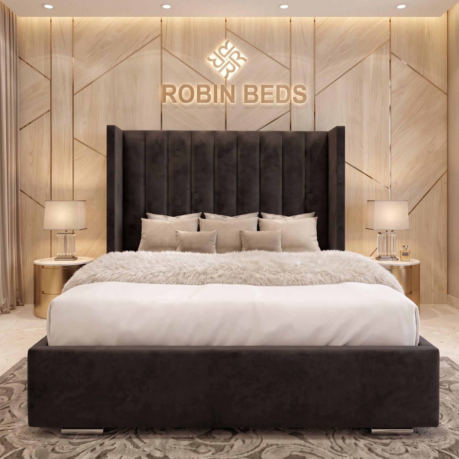 2026 Coze Jassit Wingback Bed Frame