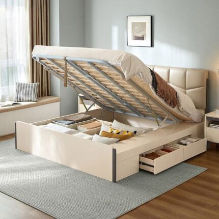 Velora Velvet Storage Ottoman Bed  .