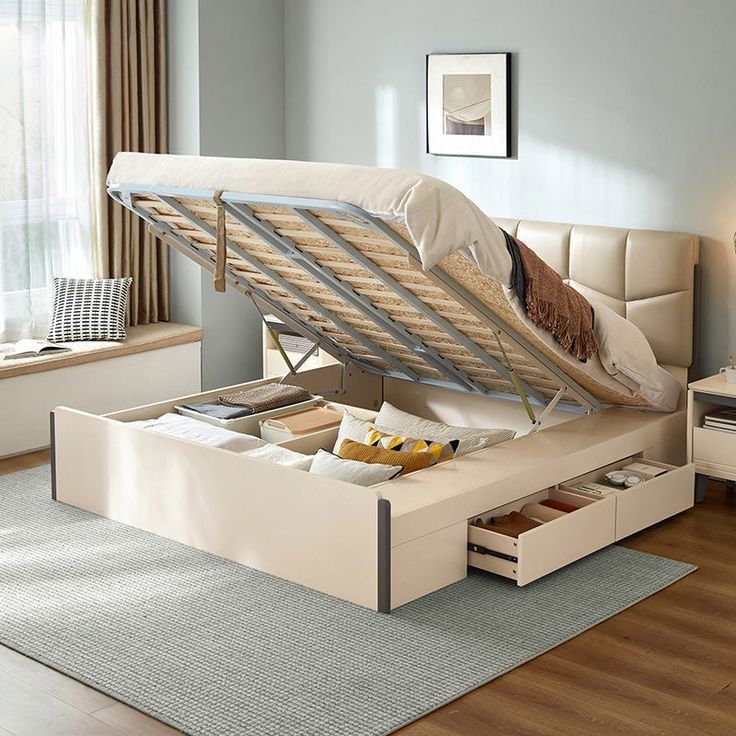 Velora Velvet Storage Ottoman Bed  .