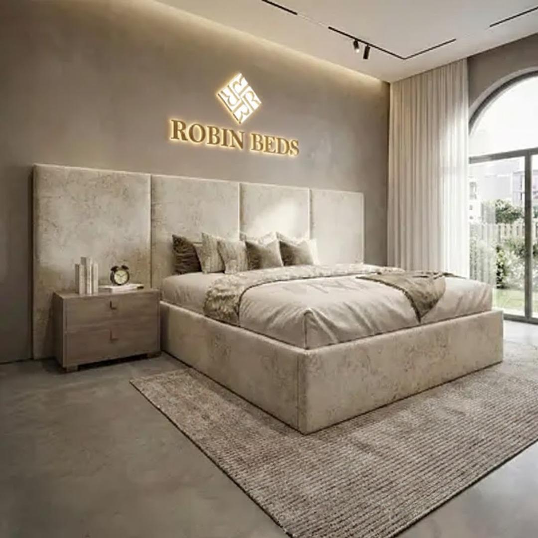 Luxury Panel Upholstered Bed Frame – Modern Velvet Storage Bed | Robin Beds UK