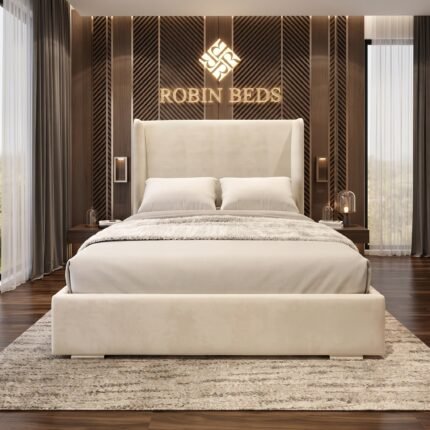 Robin plain wing back bed (optional ottoman storage)