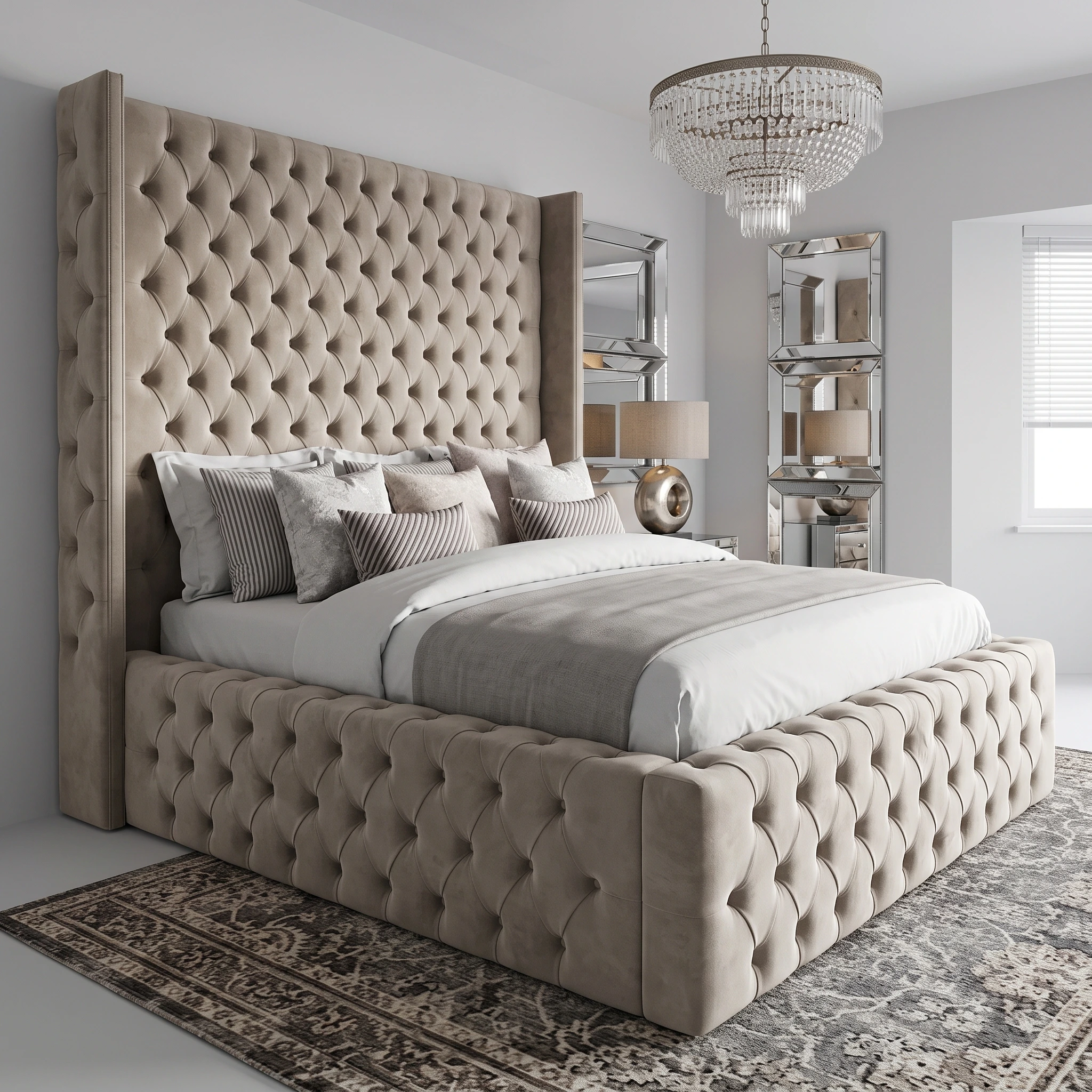 2026 Milan bed frame with chesterfield side optional storage - Image 2