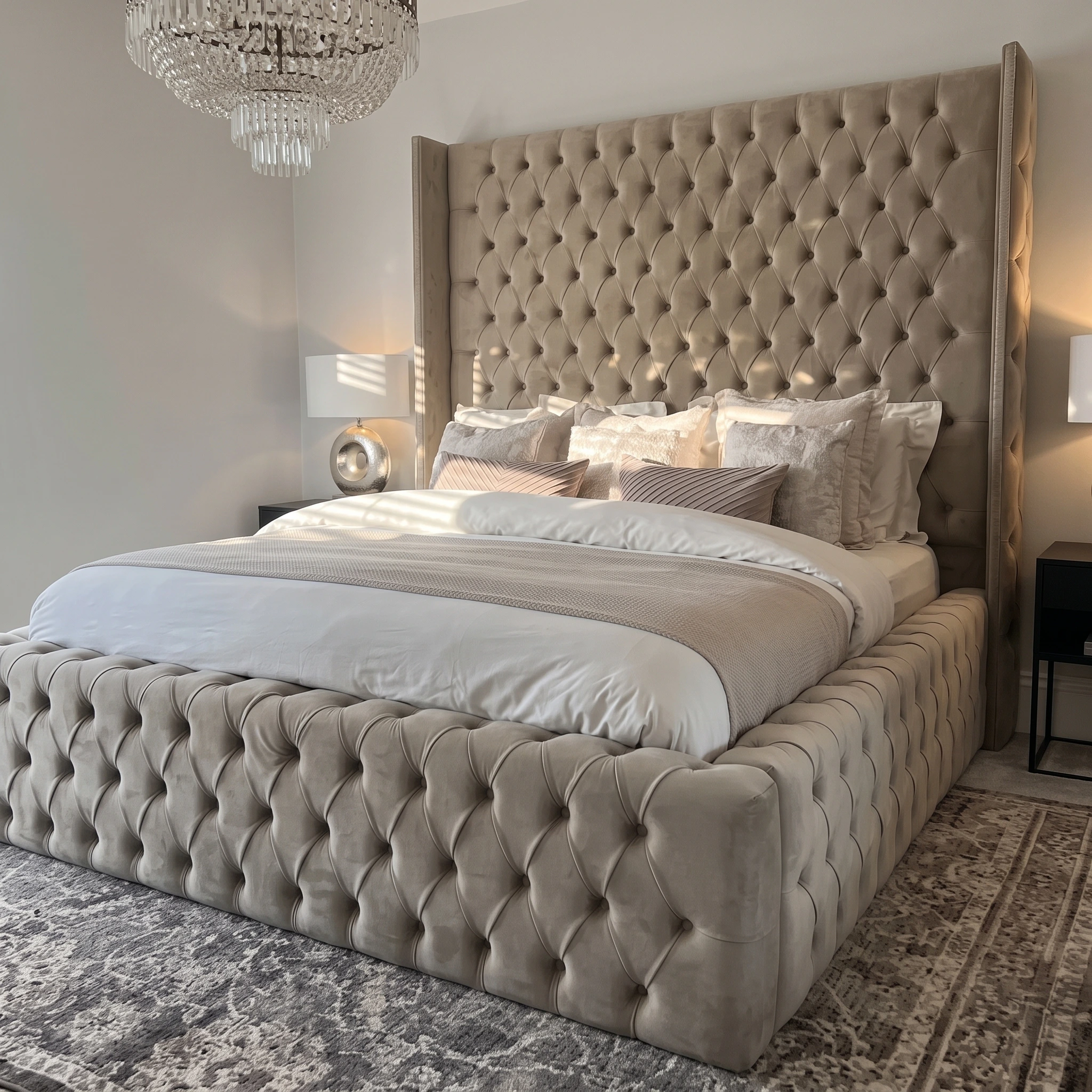 2026 Milan bed frame with chesterfield side optional storage - Image 3