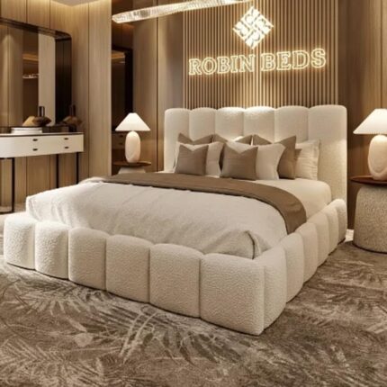 Luxury Wingback Upholstered Bed Frame – Modern Velvet Bed with Panel Headboard | Robin Beds UK 10