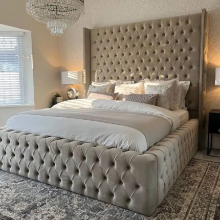 2026 Milan bed frame with chesterfield side optional storage